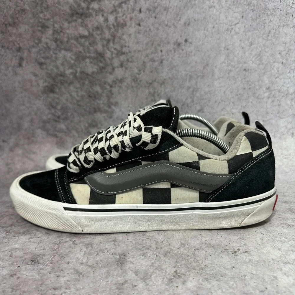 Vans Knu Skool Mens 11.5 Black Mega Check Checkerboard Skate Shoes
